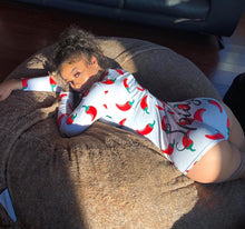 Charger l'image dans la galerie, Goocheer Womens Sexy V-Neck Long Sleeve Bodycon Casual Peachy Spicy Print Button Sleepwear Jumpsuit Shorts Romper Leotard