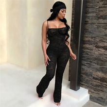 Charger l'image dans la galerie, Lace Jumpsuit 2019 New Fashion Rompers Womens Jumpsuits Clubwear Playsuit Hollow Out Party Chiffon Outweaer Clothes
