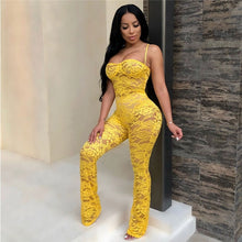 Charger l'image dans la galerie, Lace Jumpsuit 2019 New Fashion Rompers Womens Jumpsuits Clubwear Playsuit Hollow Out Party Chiffon Outweaer Clothes