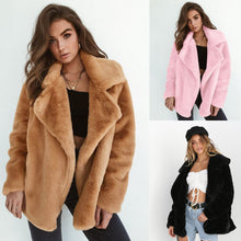 Charger l'image dans la galerie, Winter Soft Plush Slim Women Jackets Turn Down Collar Warm Loose Casual Streetwear Clothing Female Pink Black Light Brown Coats