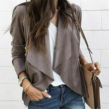 Charger l'image dans la galerie, 2019 Autumn New Women Jackets Ladies Casual Jackets Long Sleeve Waterfall Cardigan Loose Coat Open Front Suede Jacket Fashion
