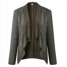 Charger l'image dans la galerie, 2019 Autumn New Women Jackets Ladies Casual Jackets Long Sleeve Waterfall Cardigan Loose Coat Open Front Suede Jacket Fashion